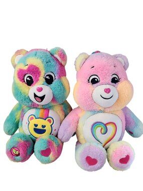 Care Bears Good Vibes / Togetherness Bear plush Tye Dyed 12"